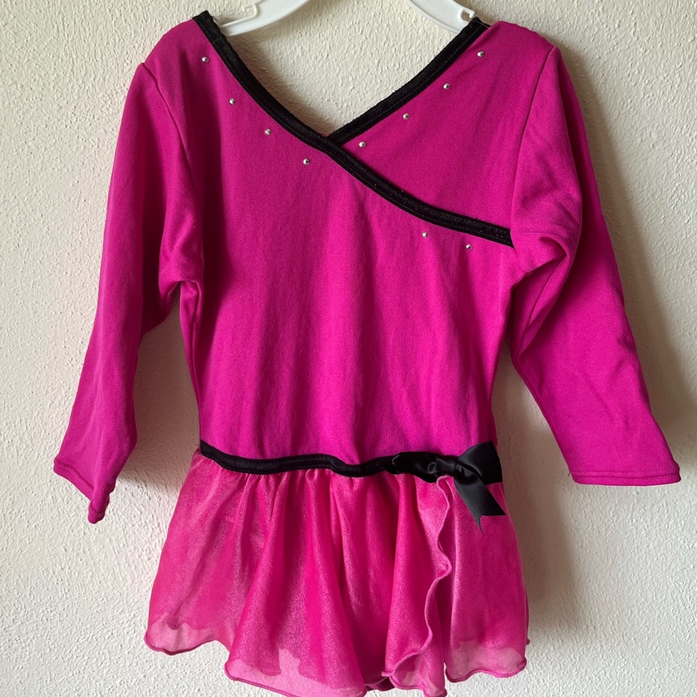 Girl’s 4/5 Pink Freestyle by Danskin Long Sleeve Dance Leotard